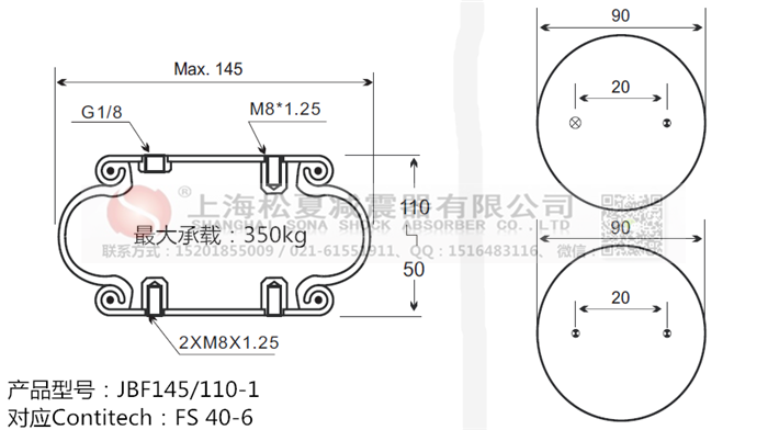 JBF145/110-1橡膠<a href='http://www.treatsconference.com/' target='_blank'><u>空氣彈簧</u></a>