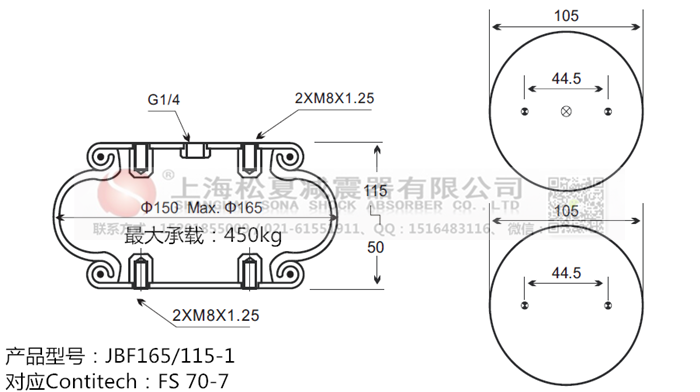 JBF165/115-1橡膠<a href='http://www.treatsconference.com/' target='_blank'><u>空氣彈簧</u></a>