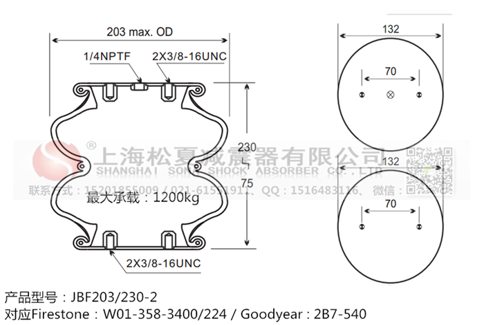 JBF203/230-2橡膠<a href='http://www.treatsconference.com/' target='_blank'><u>空氣彈簧</u></a>