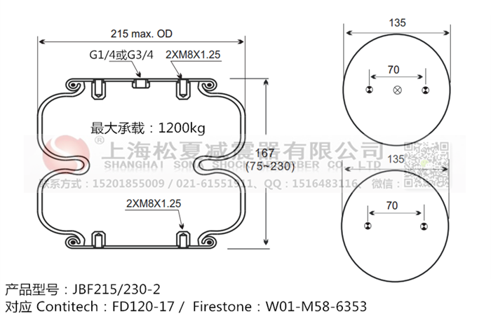 JBF215/230-2橡膠<a href='http://www.treatsconference.com/' target='_blank'><u>空氣彈簧</u></a>