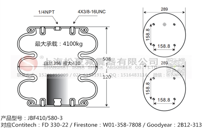 JBF410/580-3橡膠<a href='http://www.treatsconference.com/' target='_blank'><u>空氣彈簧</u></a>